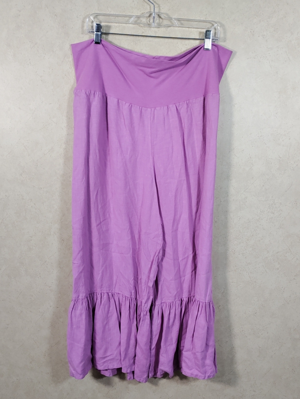 H084 bryn Walker Lavender Linen Wide Leg Pants XL